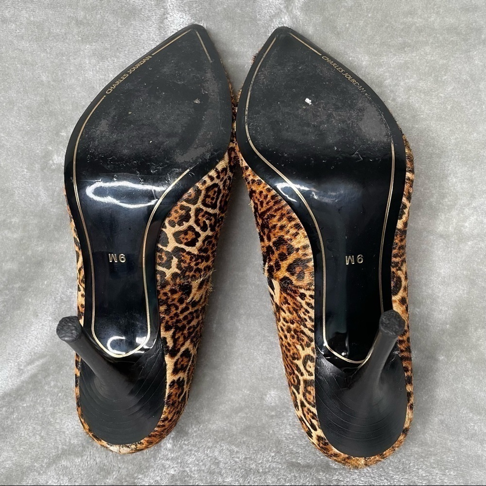 Charles Jourdan Leopard Print Calf Hair Pumps Size 9 Luxury Designer Heels - Picture 8 of 10